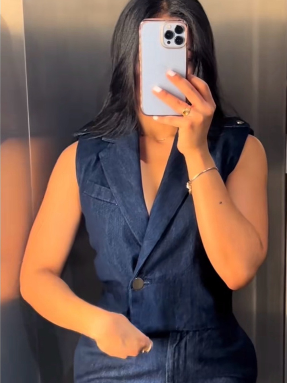 NEW ZARA Z1975 SHORT DENIM VEST | REF. 2413/040 | SIZE: SMALL
